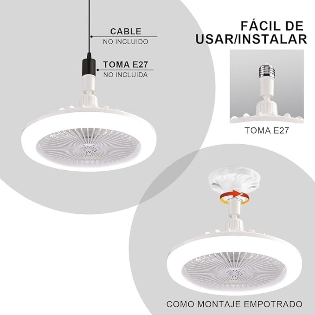 AirLed |💡Ventilador 2 en 1 🌬️
