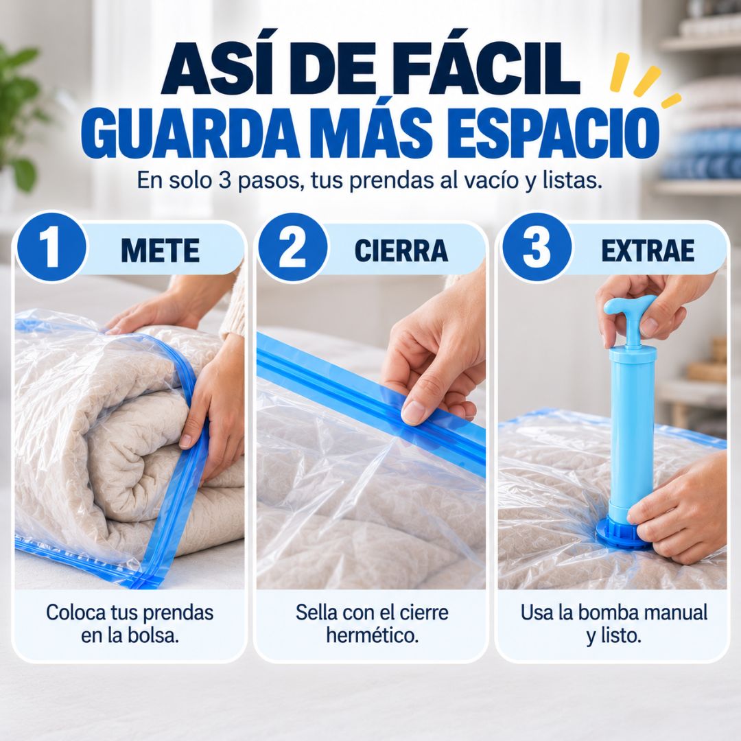 EasyVac™ Kit de 5 Bolsas al Vacío + Bomba de Regalo