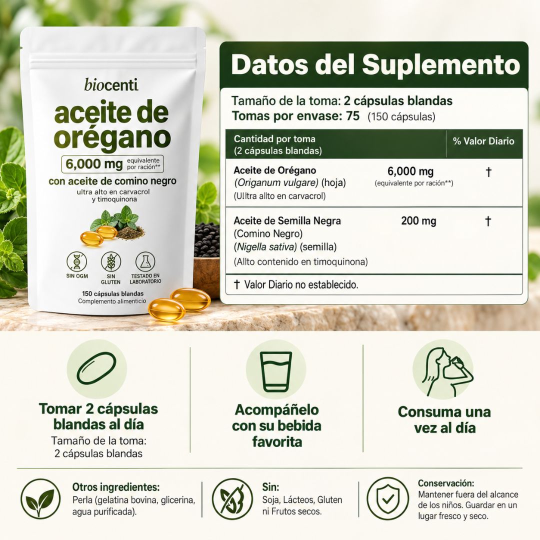 Capsulas Aceite de Oregano | Apoyo Digestivo e Inmunitario