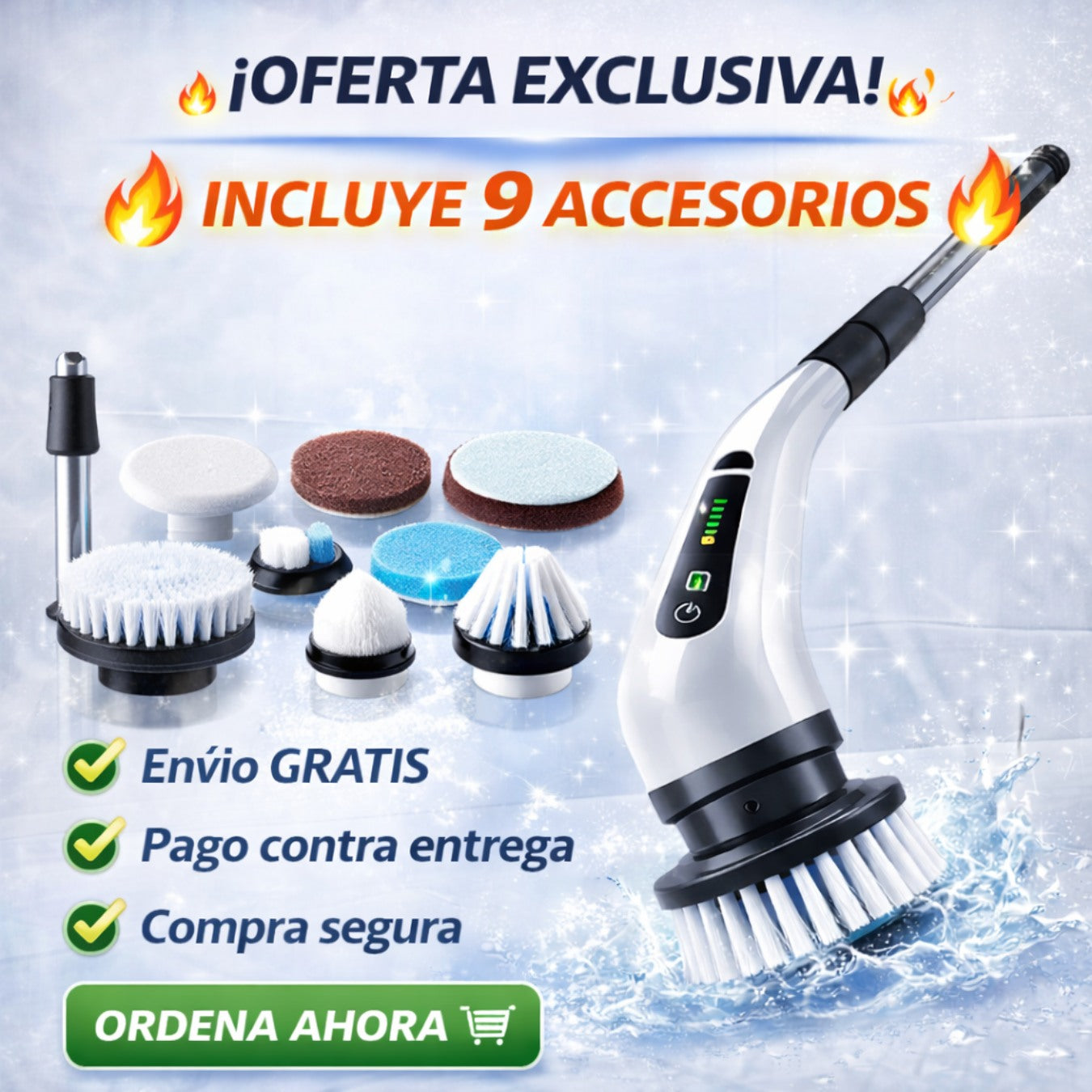 TurboClean™: Cepillo De Limpieza Eléctrico 9 en 1