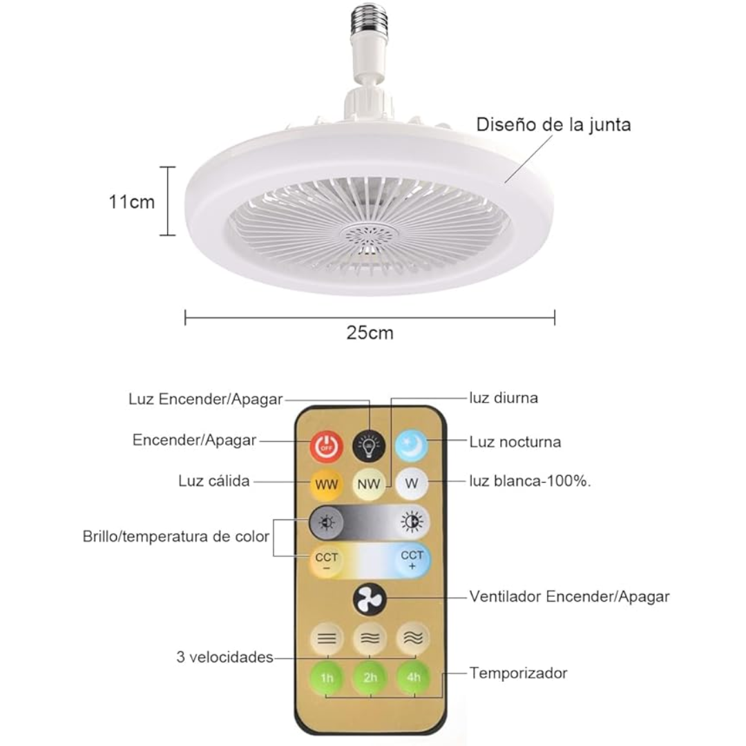 AirLed |💡Ventilador 2 en 1 🌬️