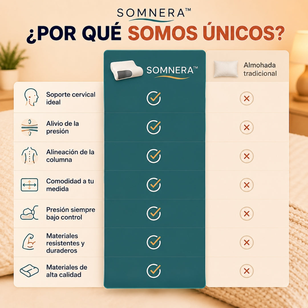 Somnera™ | Almohada Cervical para Descansar Mejor