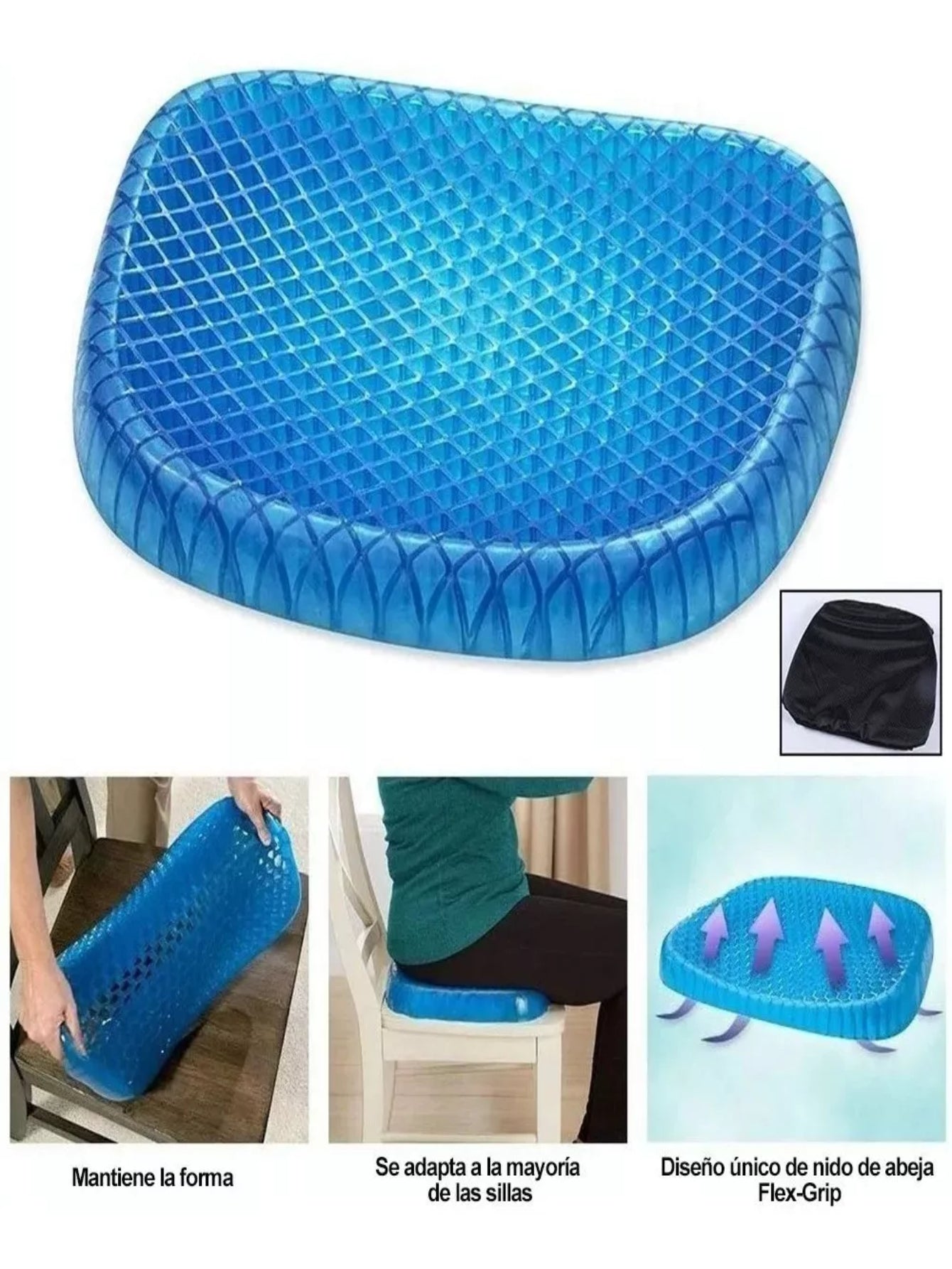ComfortFlex: Cojín Ergonomico de Gel - Alivia tu Espalda y Mejora tu Postura
