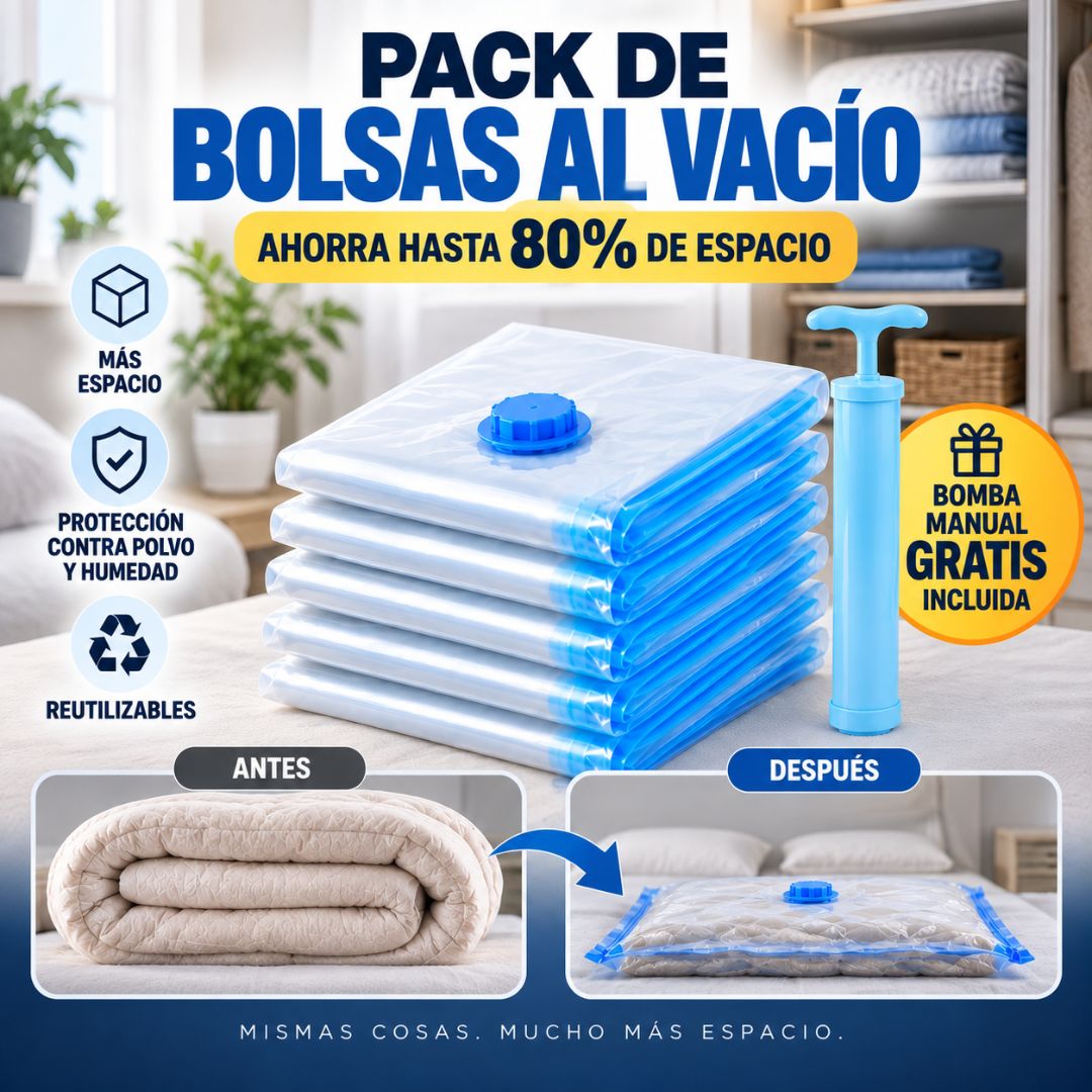 EasyVac™ Kit de 5 Bolsas al Vacío + Bomba de Regalo