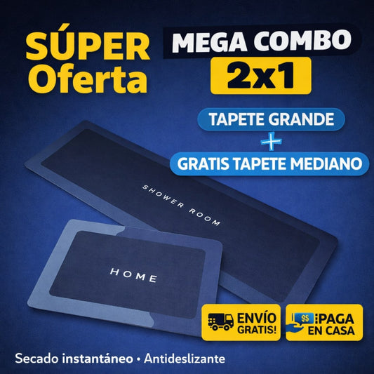 COMBO 2X1: Tapetes Antideslizantes de Secado Instantáneo