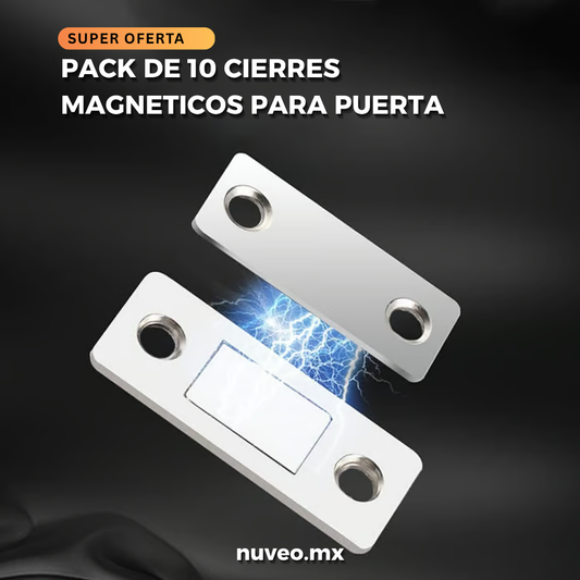 Pack x10 Cierres Magnéticos Adhesivos para Puertas y Muebles