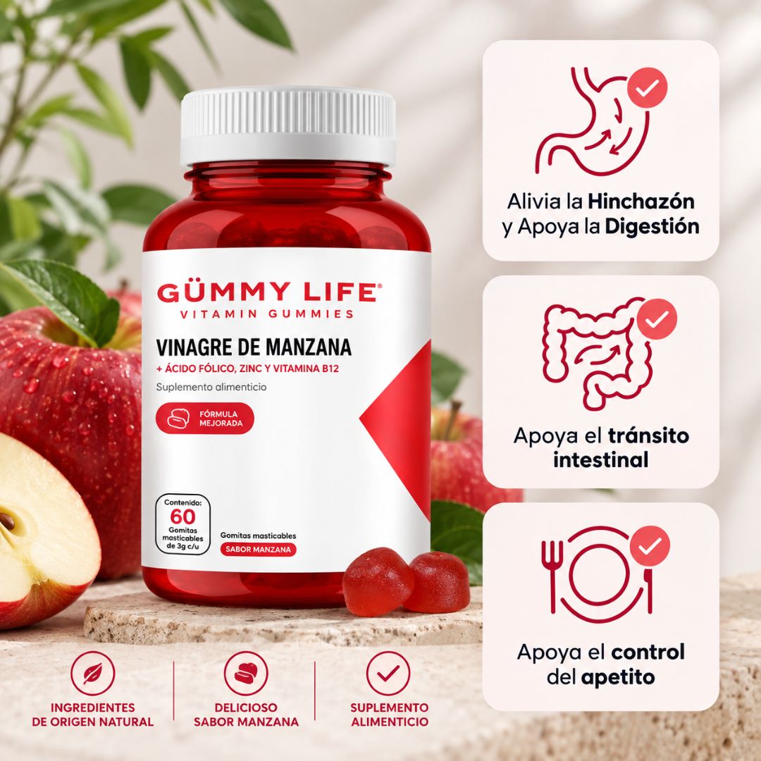 Gomitas Vinagre de Manzana | Apoya tu Digestión y Reduche Hinchazon