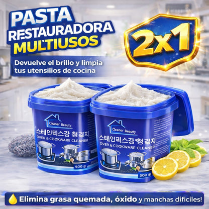 BrillaMax™ - Pasta Restauradora Multiusos - Limpia Sarro y Cochambre