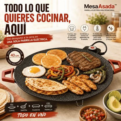 MesaAsada™ | Parrilla Eléctrica Todo en Uno + Libro de Recetas