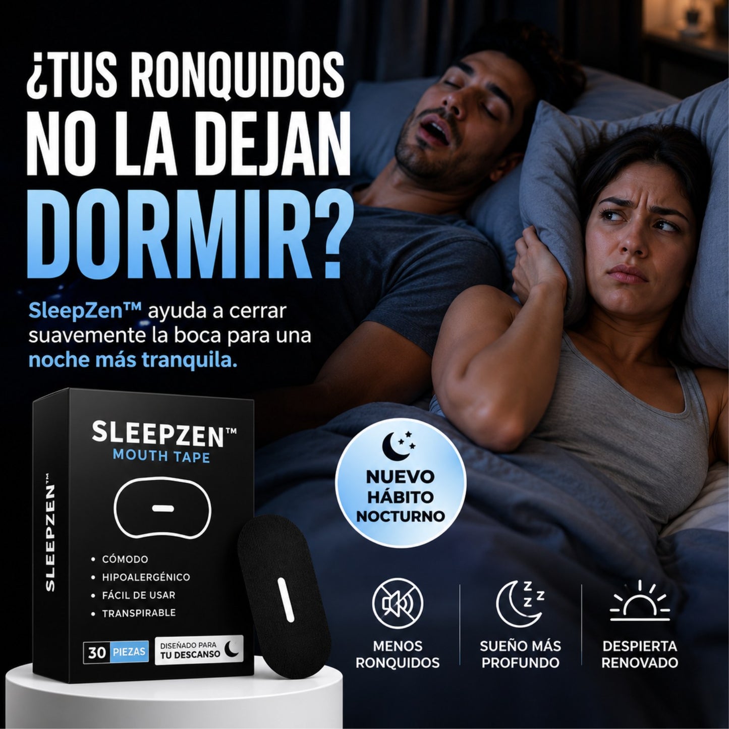 SleepZen: Cinta Bucal Antirronquidos