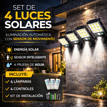 LUMINIX: SET DE 4 LUCES SOLARES - AHORRA ENERGÍA