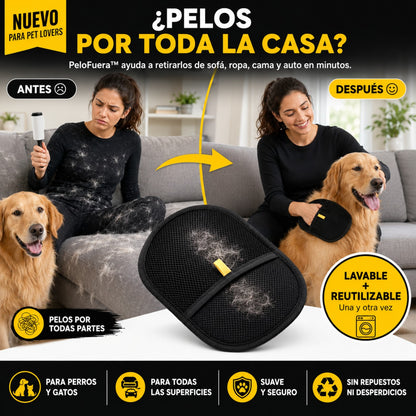 PeloFuera™ | Quita Pelo de Mascotas de Sofá, Ropa y Auto