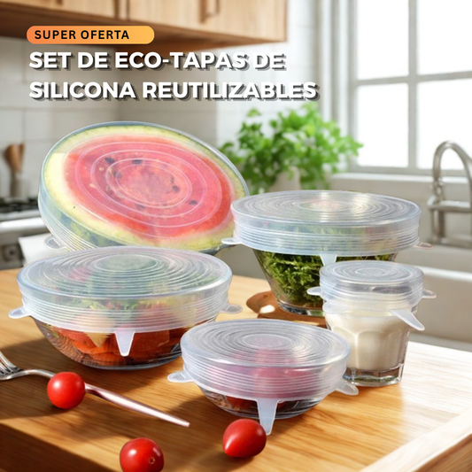 Set de 18 Eco-Tapas de Silicona Reutilizables
