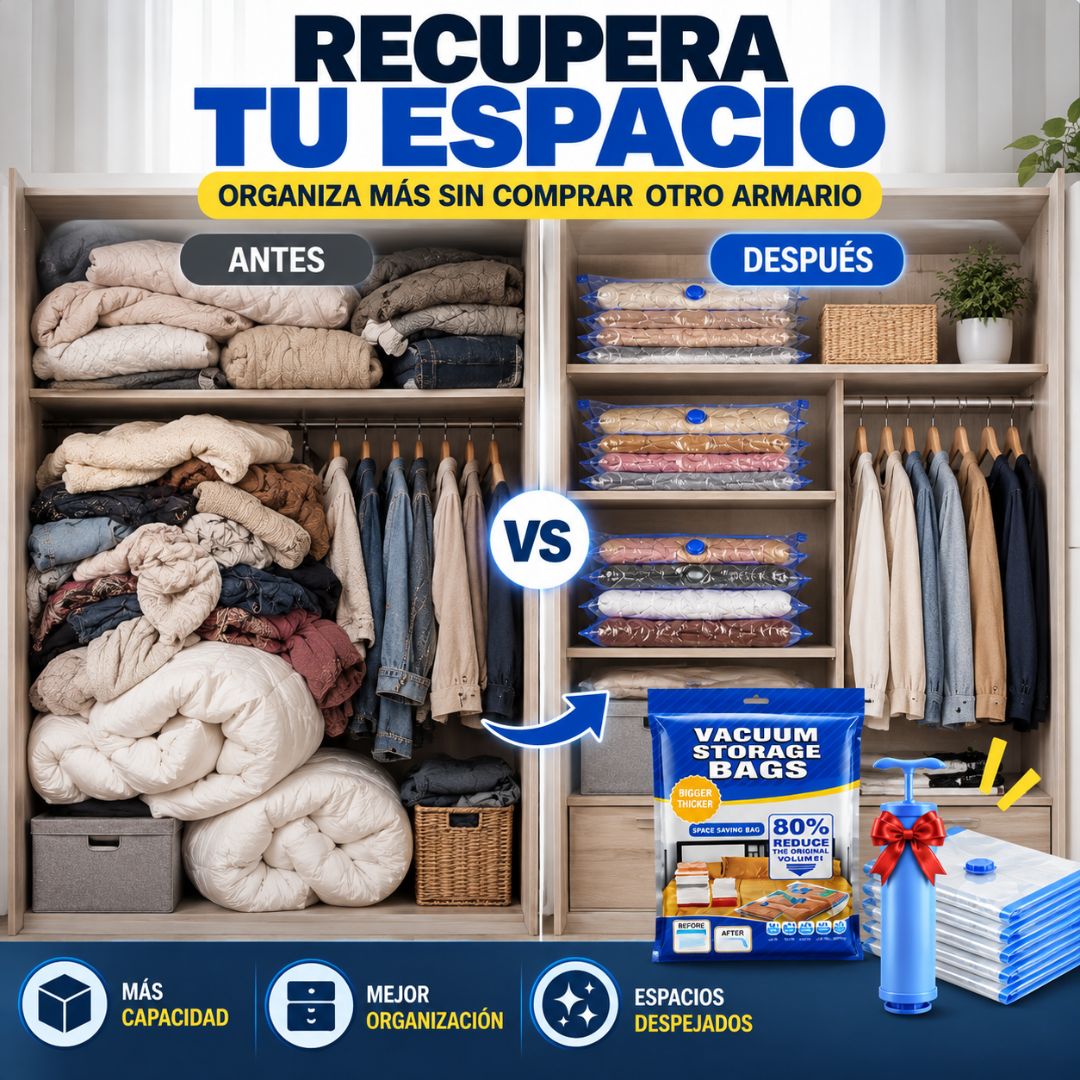 EasyVac™ Kit de 5 Bolsas al Vacío + Bomba de Regalo