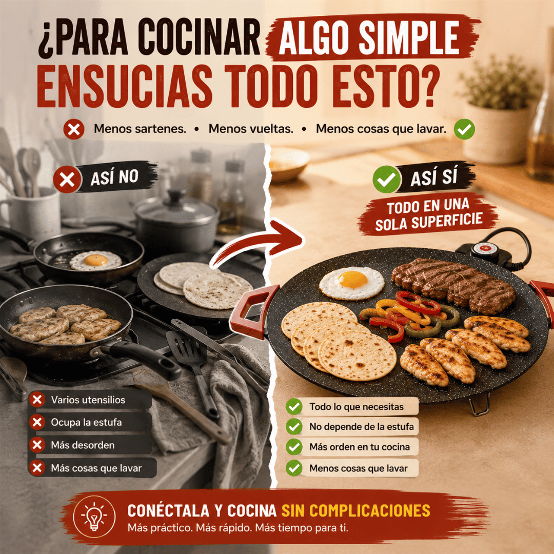 MesaAsada™ | Parrilla Eléctrica Todo en Uno + Libro de Recetas