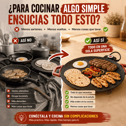 MesaAsada™ | Parrilla Eléctrica Todo en Uno + Libro de Recetas