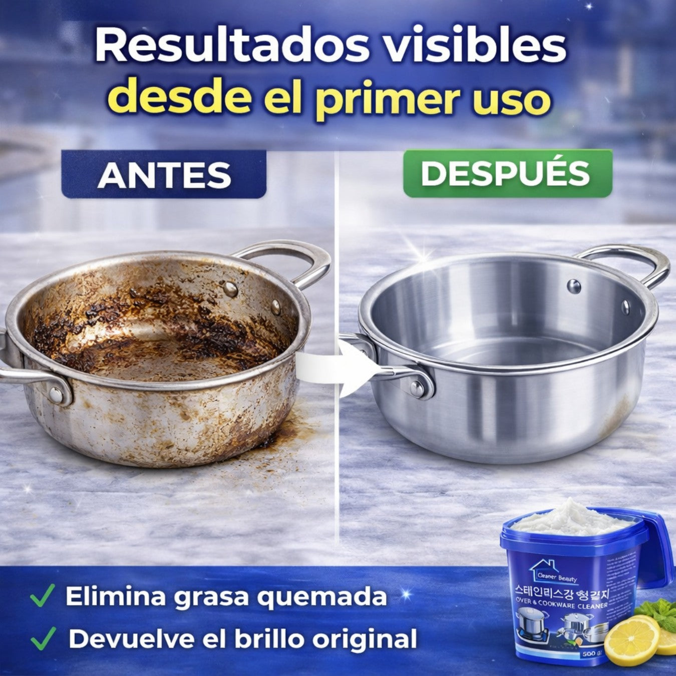 BrillaMax™ - Pasta Restauradora Multiusos - Limpia Sarro y Cochambre