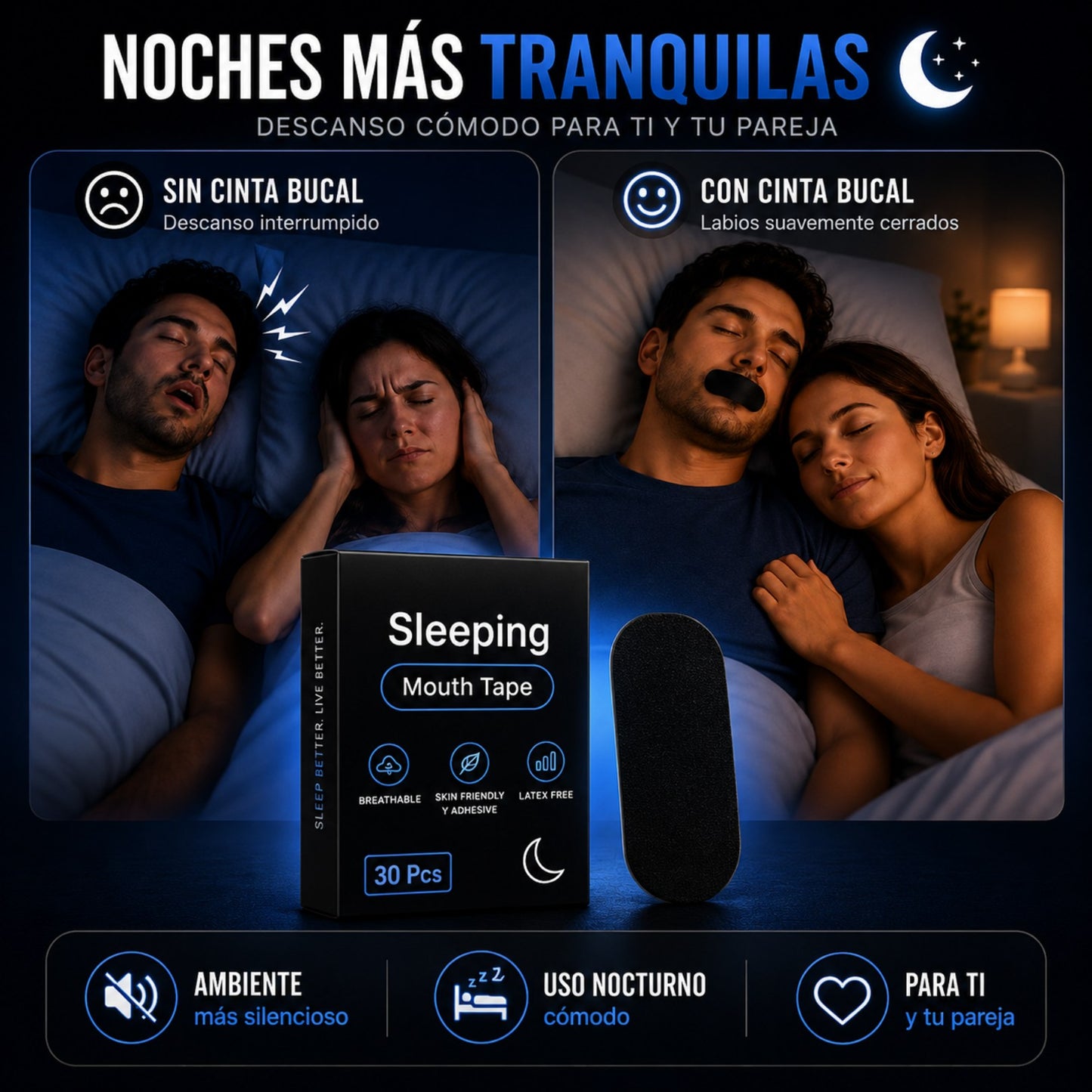 SleepZen: Cinta Bucal Antirronquidos