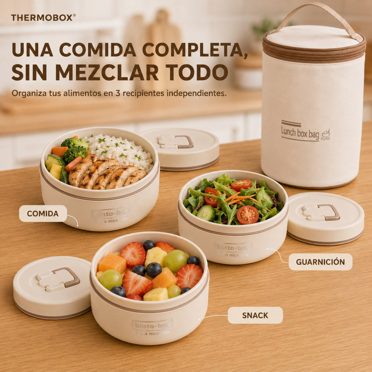 THERMOBOX®: SET DE 3 RECICIPIENTES TERMICOS Y LONCHERA
