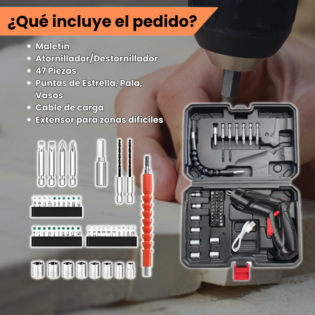FixterPro™ | Kit Destornillador Automático 47 pzas