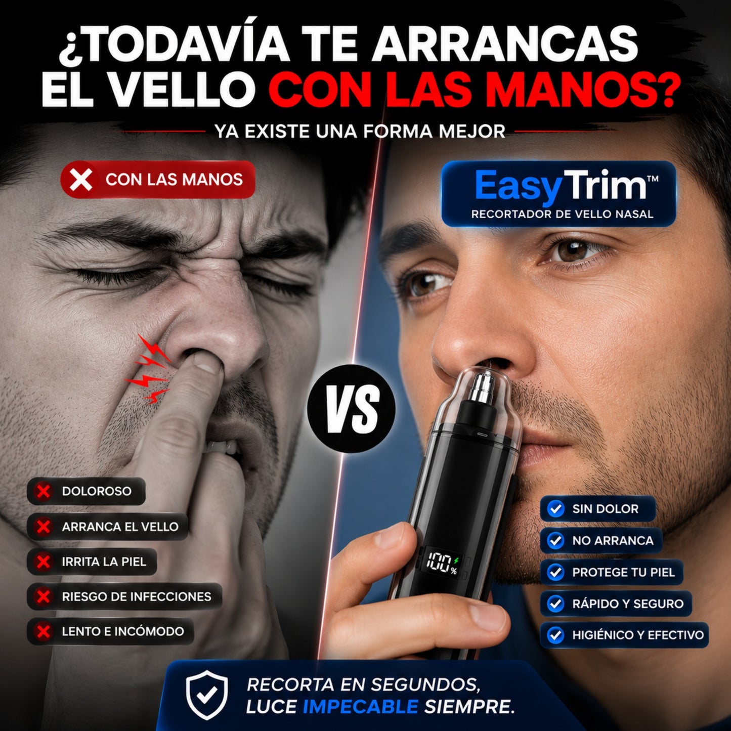 EasyTrim™ | Elimina el Vello Nasal Fácil y Sin Dolor.