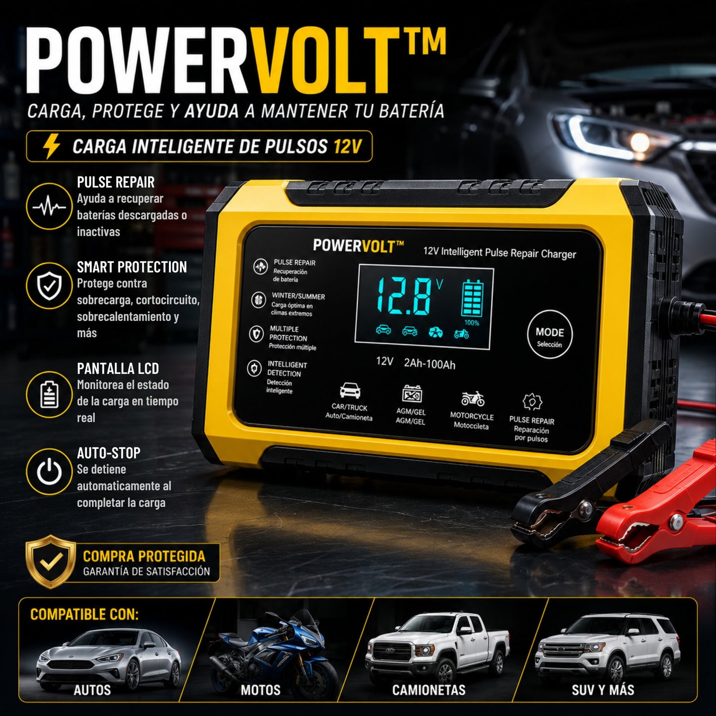 PowerVolt™ 12V | Revive la batería de tu auto