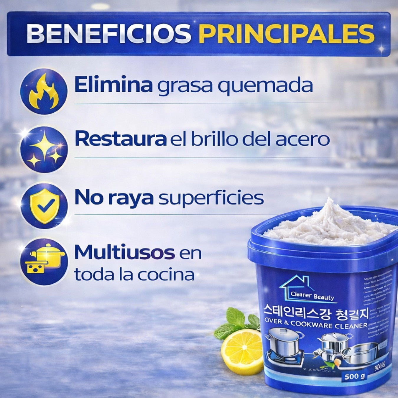 BrillaMax™ - Pasta Restauradora Multiusos - Limpia Sarro y Cochambre