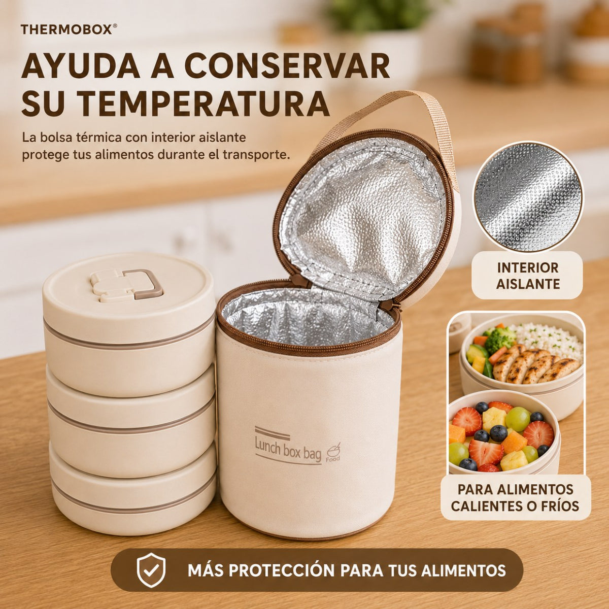 THERMOBOX®: SET DE 3 RECICIPIENTES TERMICOS Y LONCHERA