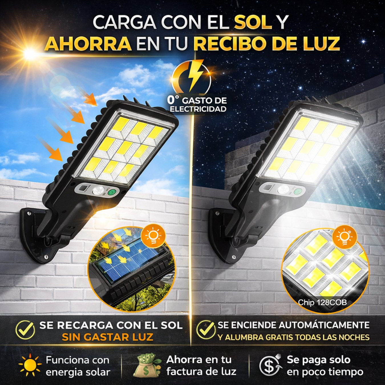 LUMINIX: LAMPARA SOLAR INTELIGENTE | ILUMINA TU HOGAR (2X1)