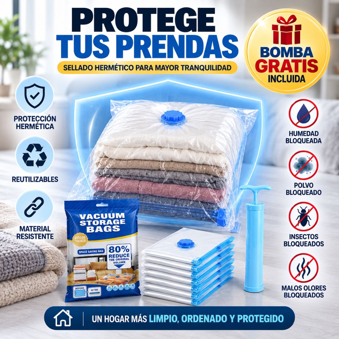 EasyVac™ Kit de 5 Bolsas al Vacío + Bomba de Regalo