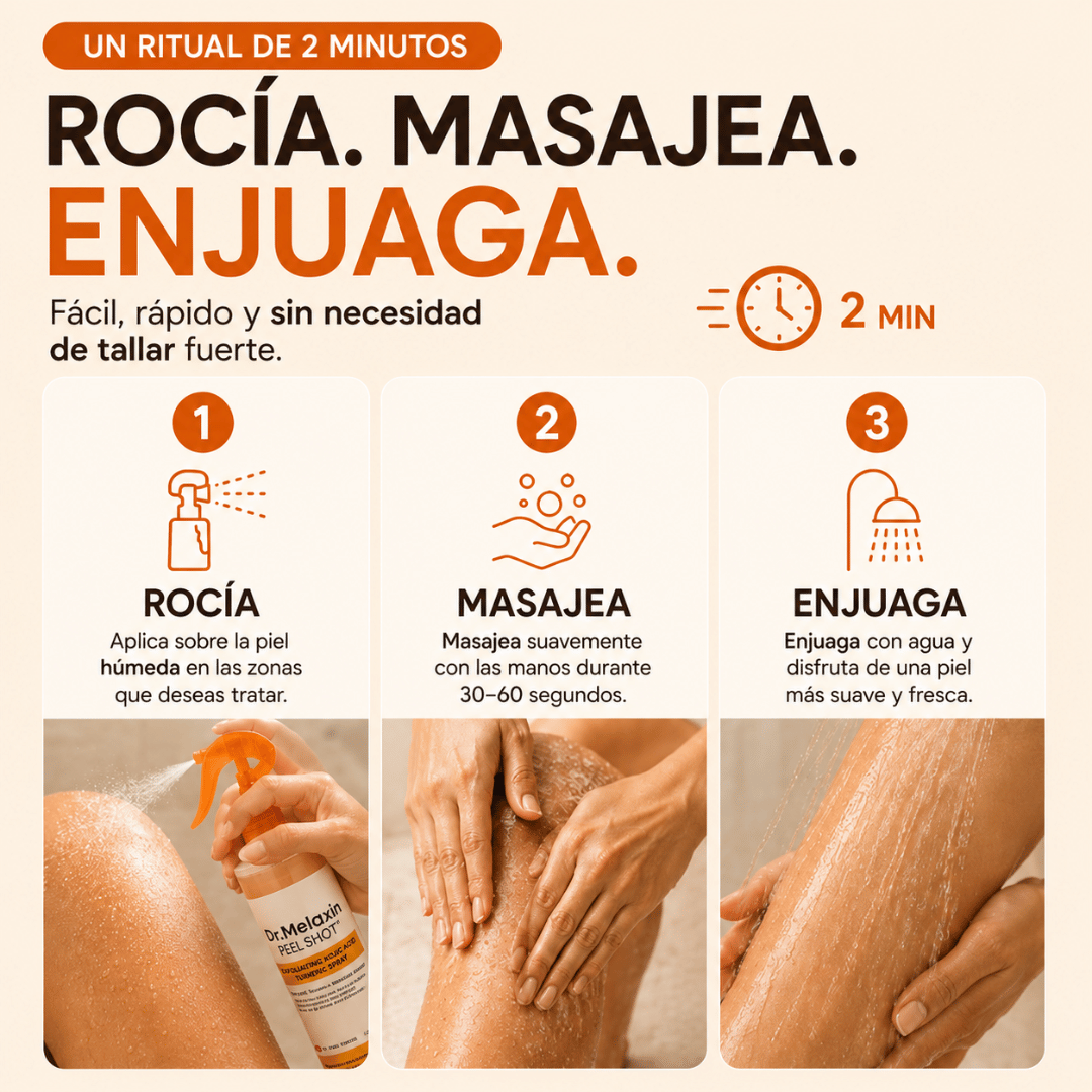 GlowPeel Spray Exfoliante | Adiós a la Piel Áspera y Opaca