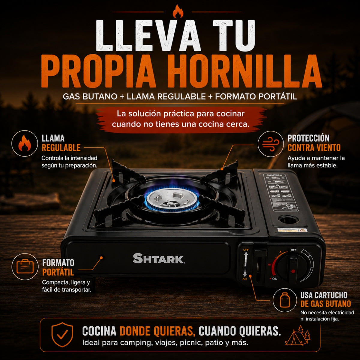 Estufa Portátil a Gas | Cocina Donde la Necesites