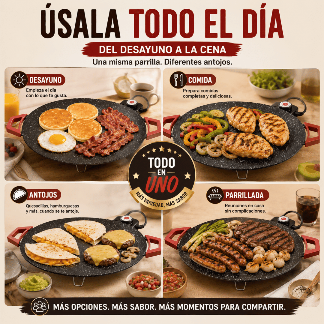 MesaAsada™ | Parrilla Eléctrica Todo en Uno + Libro de Recetas