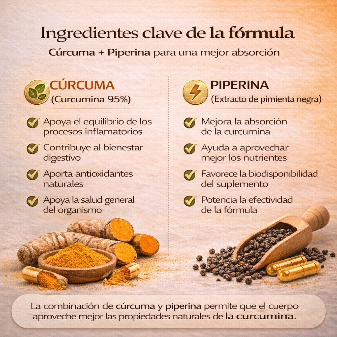 Cúrcuma + Piperina - Apoyo Natural Contra La Inflamación