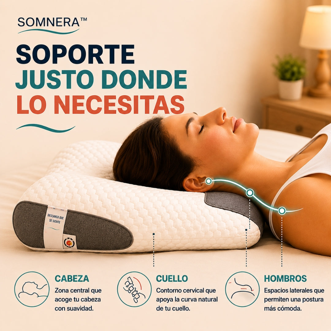 Somnera™ | Almohada Cervical para Descansar Mejor
