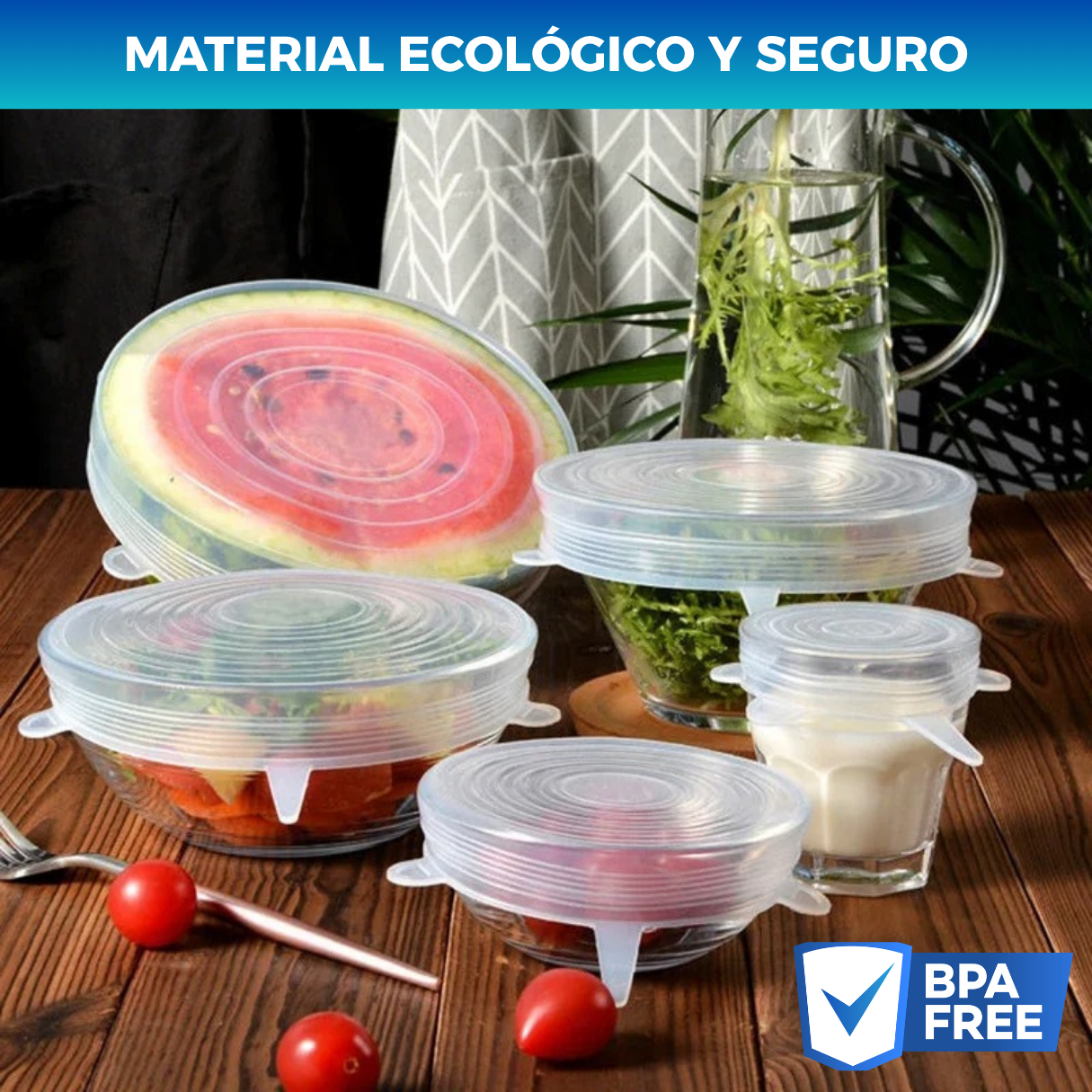 Set de 18 Eco-Tapas de Silicona Reutilizables