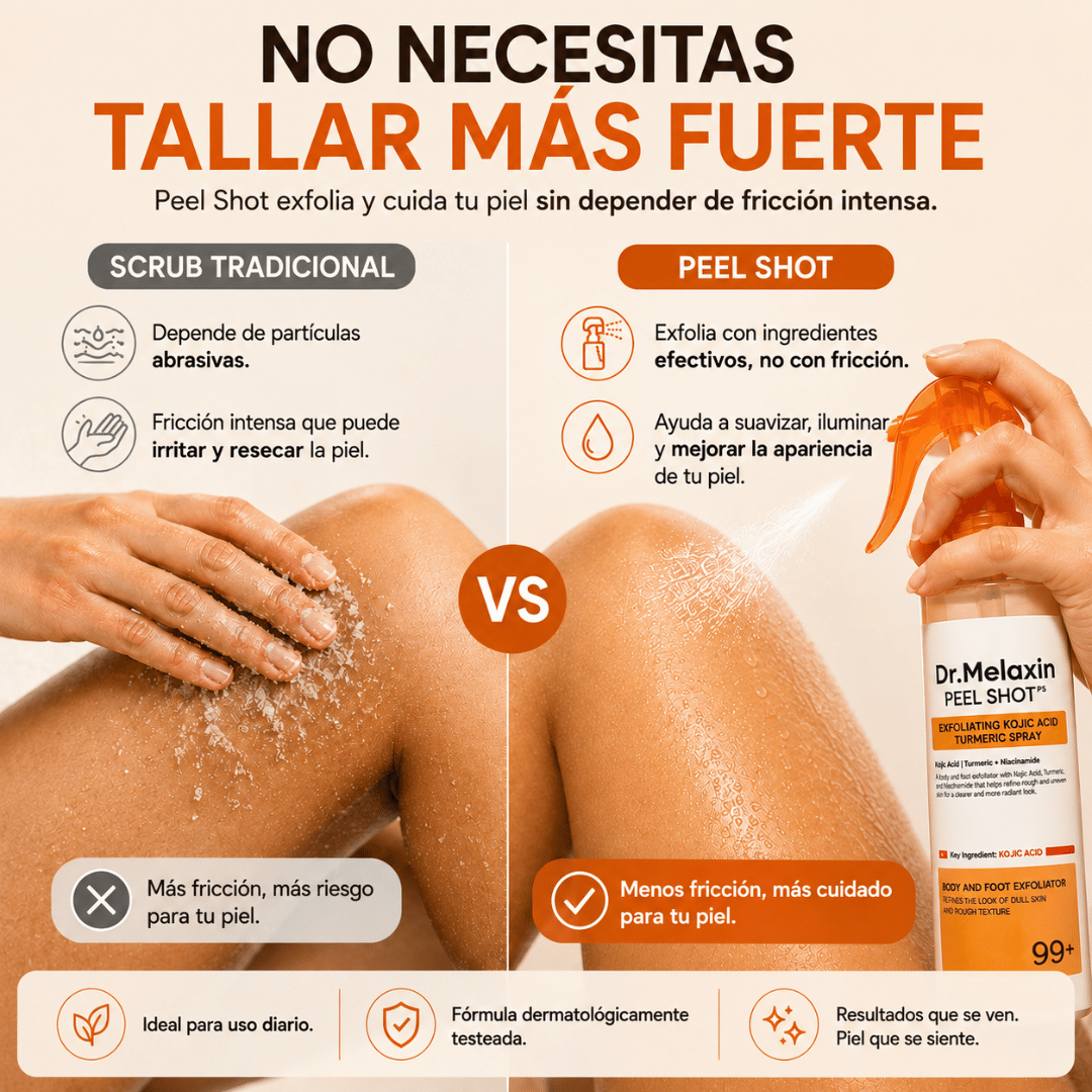 GlowPeel Spray Exfoliante | Adiós a la Piel Áspera y Opaca