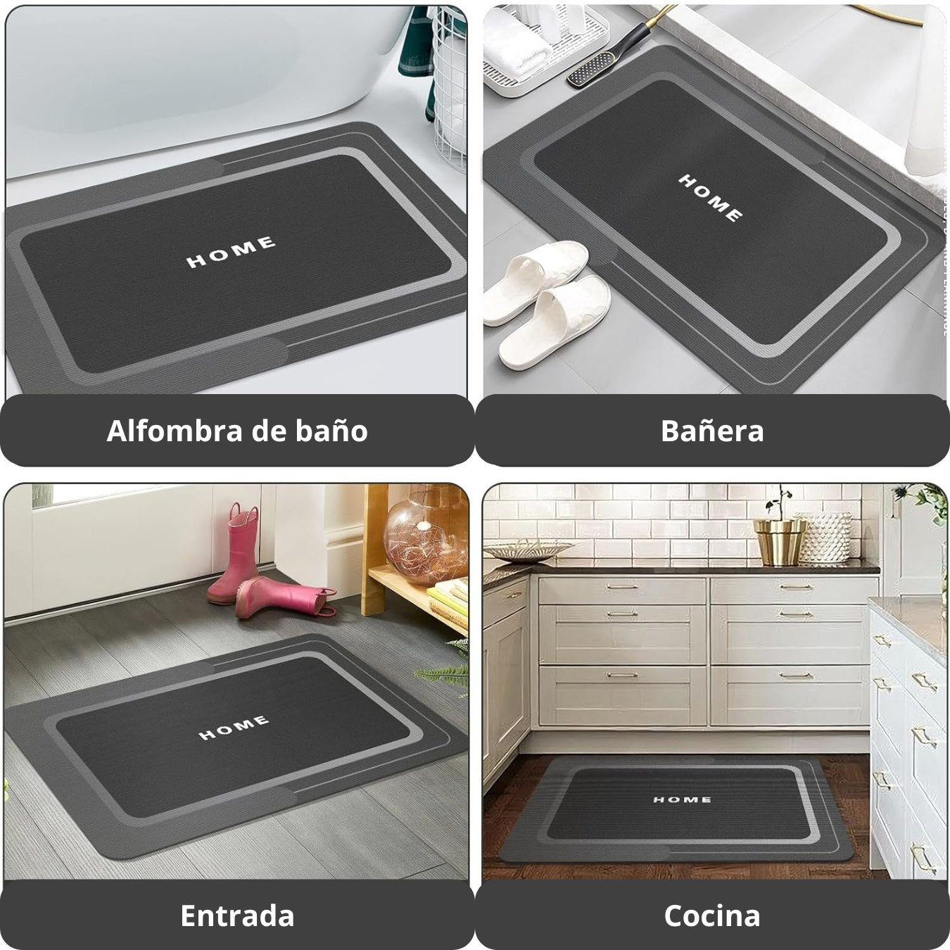 COMBO 2X1: Tapetes Antideslizantes de Secado Instantáneo