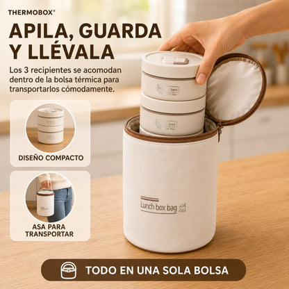 THERMOBOX®: SET DE 3 RECICIPIENTES TERMICOS Y LONCHERA