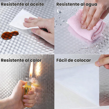 COCINANOVA: PAPEL TAPIZ ADHESIVO ANTISALPICADURAS | Rollo de 5 Metros X 60 cm