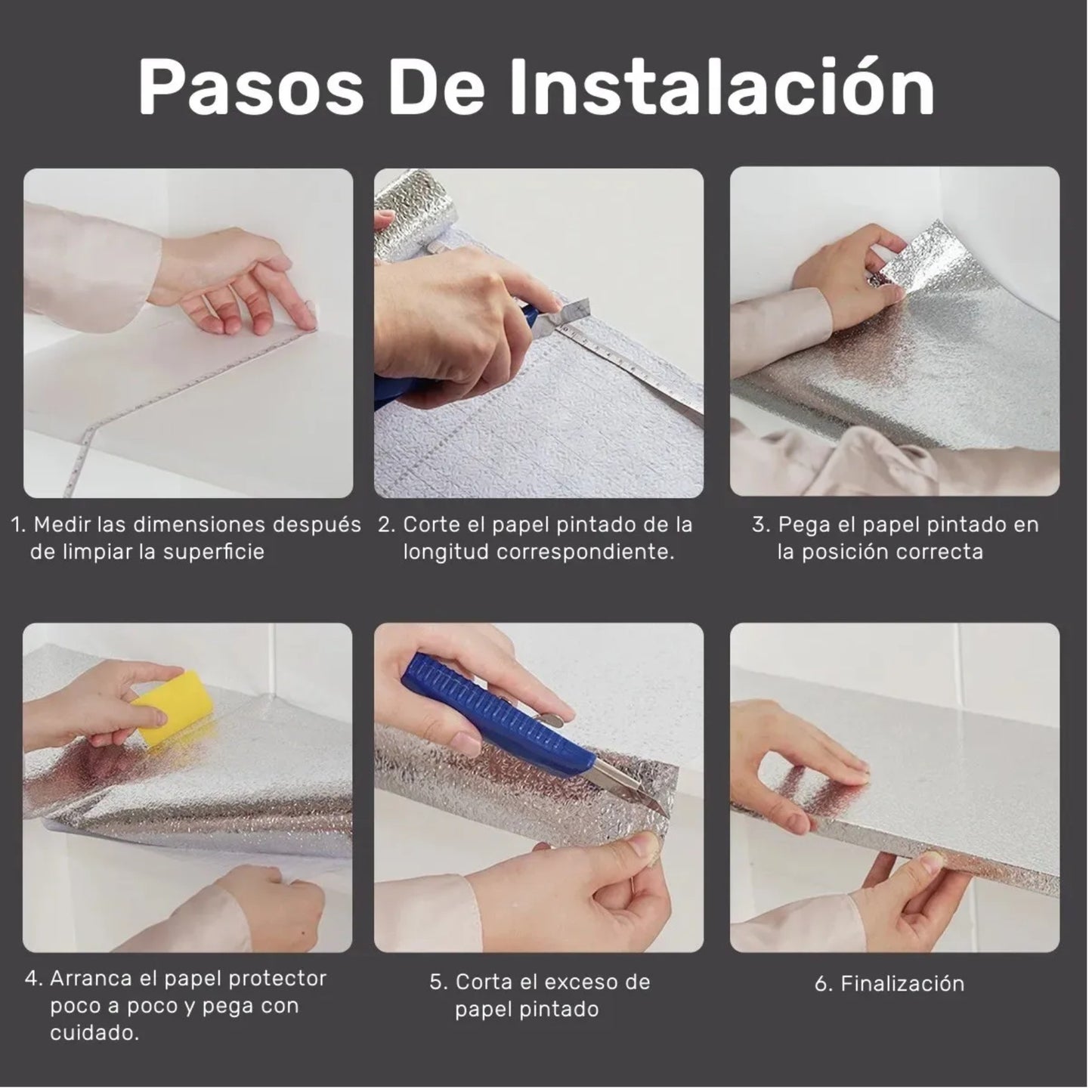 COCINANOVA: PAPEL TAPIZ ADHESIVO ANTISALPICADURAS | Rollo de 5 Metros X 60 cm