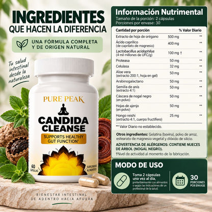 CandidaCleanse | Limpieza Intestinal Natural · 60 Cápsulas