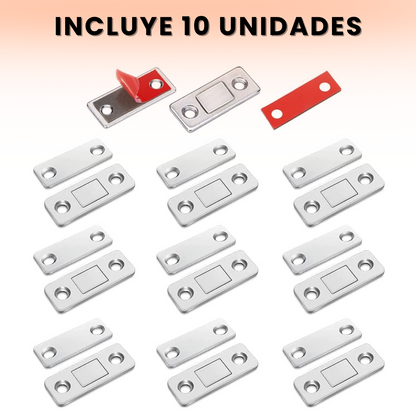 Pack x10 Cierres Magnéticos Adhesivos para Puertas y Muebles