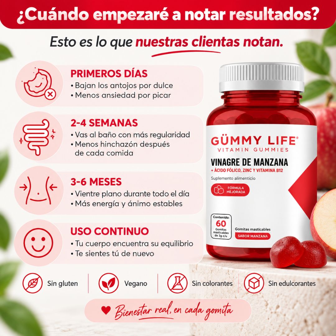 Gomitas Vinagre de Manzana | Apoya tu Digestión y Reduche Hinchazon