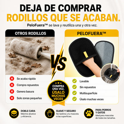 PeloFuera™ | Quita Pelo de Mascotas de Sofá, Ropa y Auto