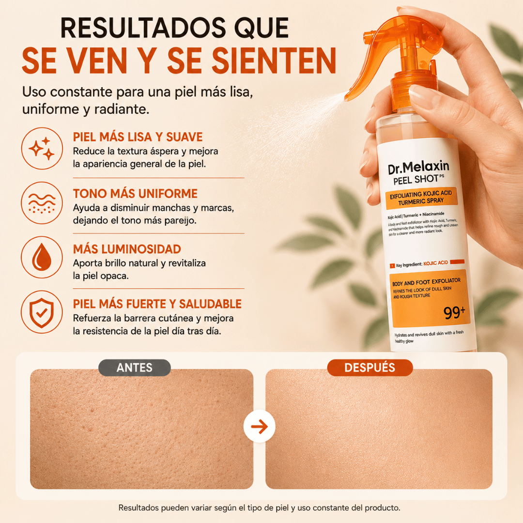 GlowPeel Spray Exfoliante | Adiós a la Piel Áspera y Opaca