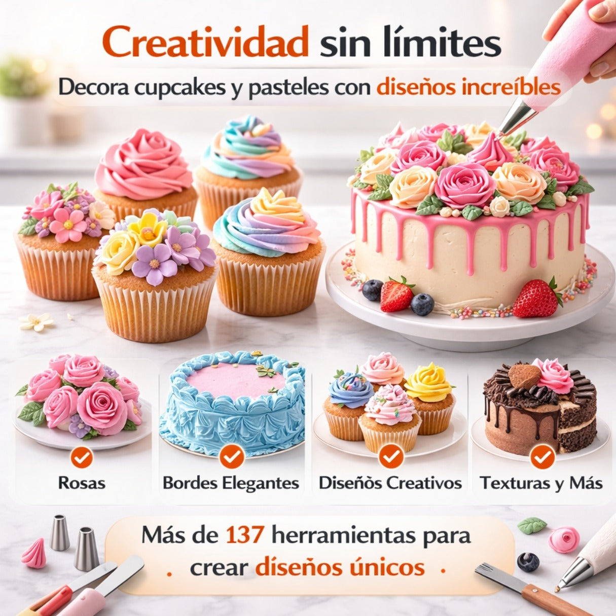 BakeMaster™ Kit Profesional de Repostería 137 Piezas