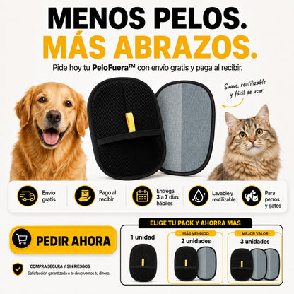 PeloFuera™ | Quita Pelo de Mascotas de Sofá, Ropa y Auto