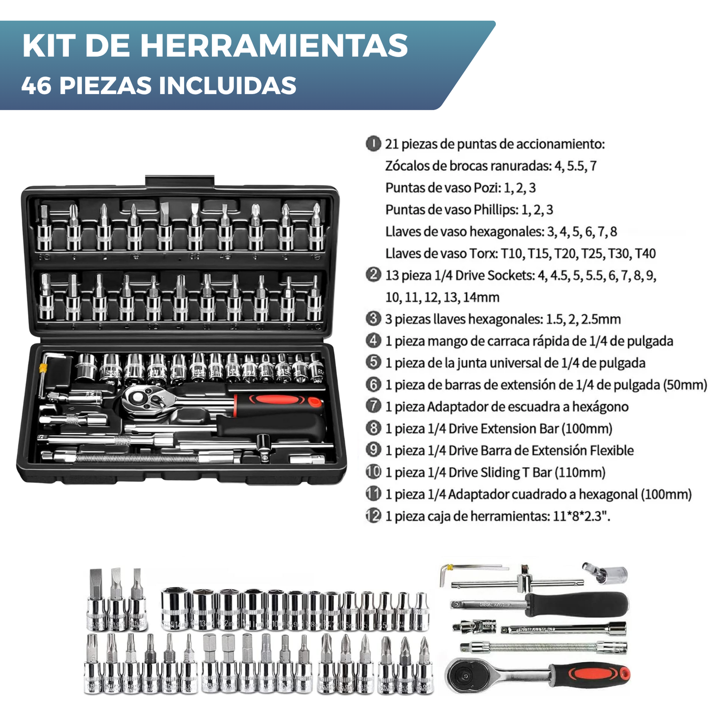 MasterTool™: Kit De Herramientas 46 Piezas