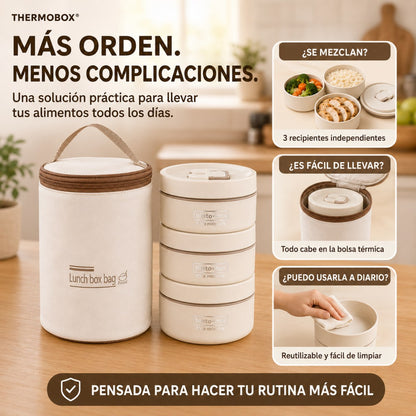 THERMOBOX®: SET DE 3 RECICIPIENTES TERMICOS Y LONCHERA
